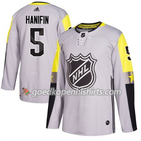 Carolina Hurricanes Noah Hanifin 5 2018 NHL All-Star Metro Division Adidas Grijs Authentic Shirt - Mannen